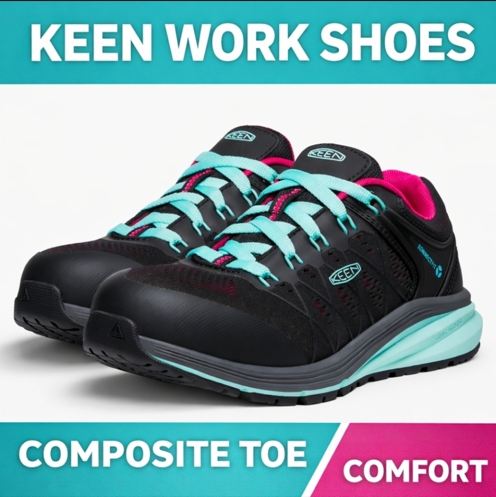 KEEN Composite Toe Work Sneakers Safety Toe Comfort Warehouse Job Shoes 8.5 WIDE